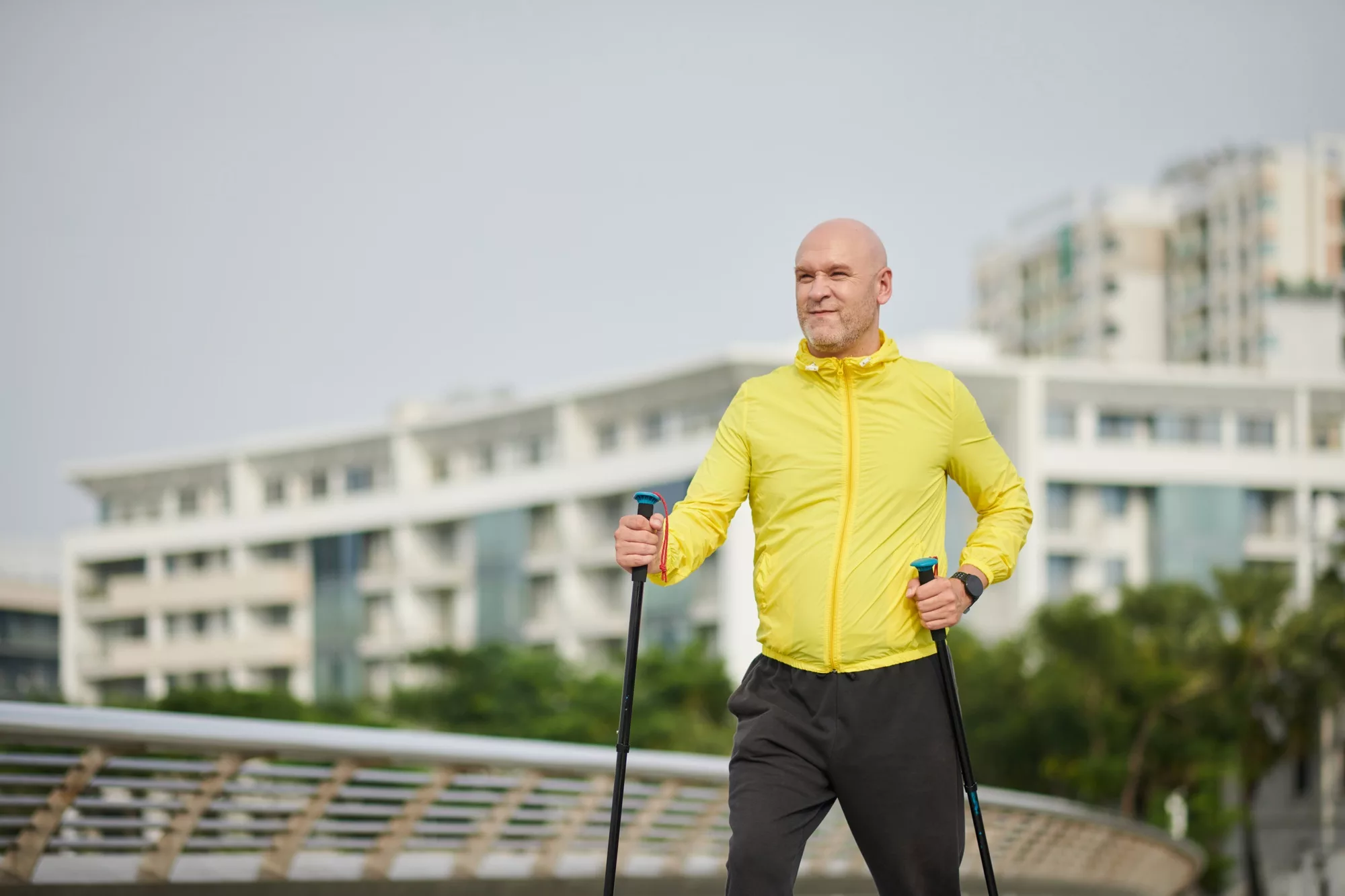 Man Enjoying Nordic Walking